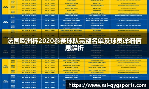 法国欧洲杯2020参赛球队完整名单及球员详细信息解析